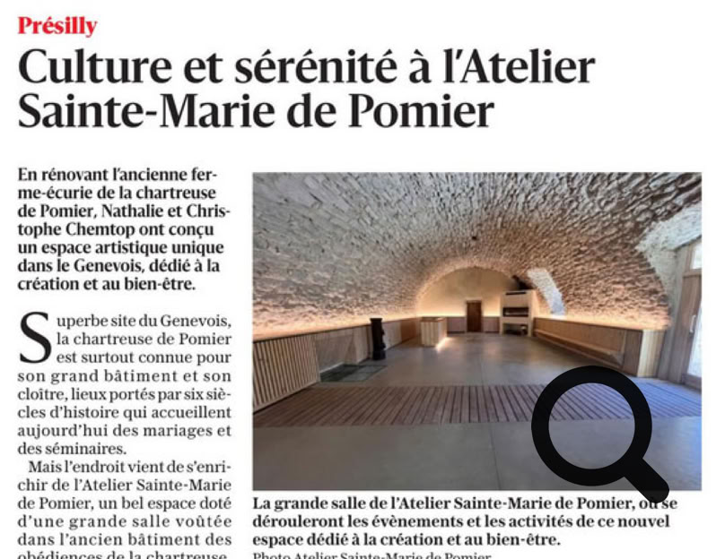 Publié par Dominique Ersnt. Haute-Savoie : un nouvel endroit à découvrir près de la chartreuse, l’Atelier Sainte-Marie de Pomier 