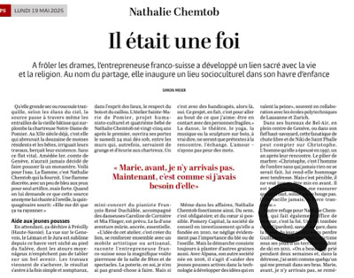 Simon Meier. A frôler les drames, l’entrepreneuse franco-suisse a développé un lien sacré à la vie et à la religion. Au nom du partage, elle inaugure un lieu socio-culturel dans son havre d’enfance