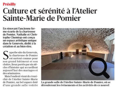 Publié par Dominique Ersnt. Haute-Savoie : un nouvel endroit à découvrir près de la chartreuse, l’Atelier Sainte-Marie de Pomier 