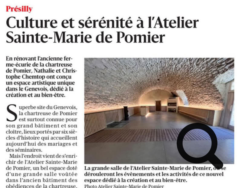 Publié par Dominique Ersnt. Haute-Savoie : un nouvel endroit à découvrir près de la chartreuse, l’Atelier Sainte-Marie de Pomier 