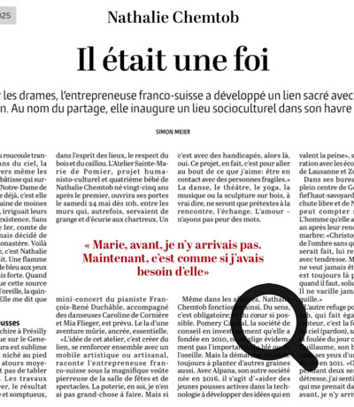 Simon Meier. A frôler les drames, l’entrepreneuse franco-suisse a développé un lien sacré à la vie et à la religion. Au nom du partage, elle inaugure un lieu socio-culturel dans son havre d’enfance
