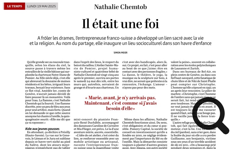 Simon Meier. A frôler les drames, l’entrepreneuse franco-suisse a développé un lien sacré à la vie et à la religion. Au nom du partage, elle inaugure un lieu socio-culturel dans son havre d’enfance