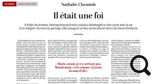 Simon Meier. A frôler les drames, l’entrepreneuse franco-suisse a développé un lien sacré à la vie et à la religion. Au nom du partage, elle inaugure un lieu socio-culturel dans son havre d’enfance